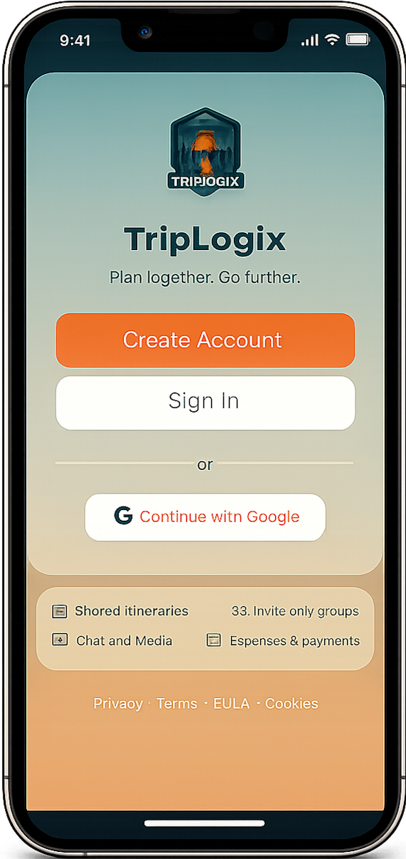 TripLogix login screen